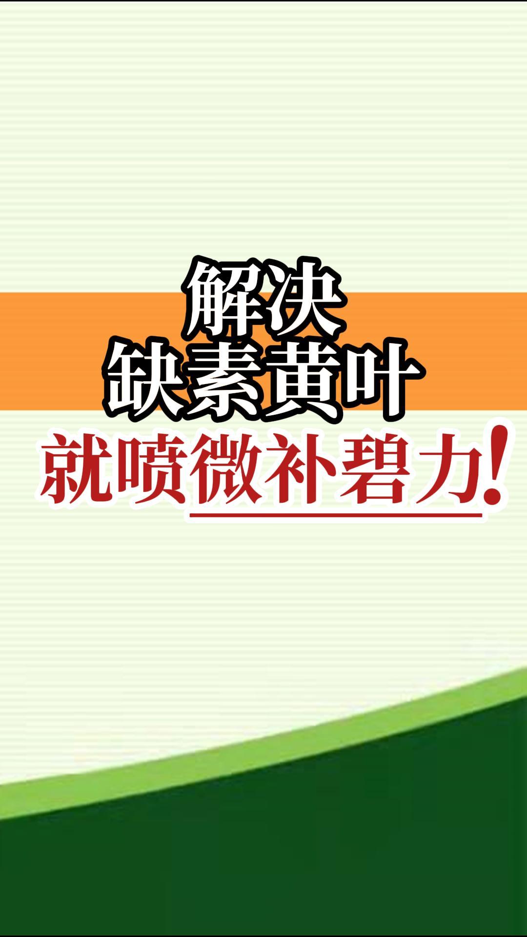 解决缺素黄叶就喷微补碧力！